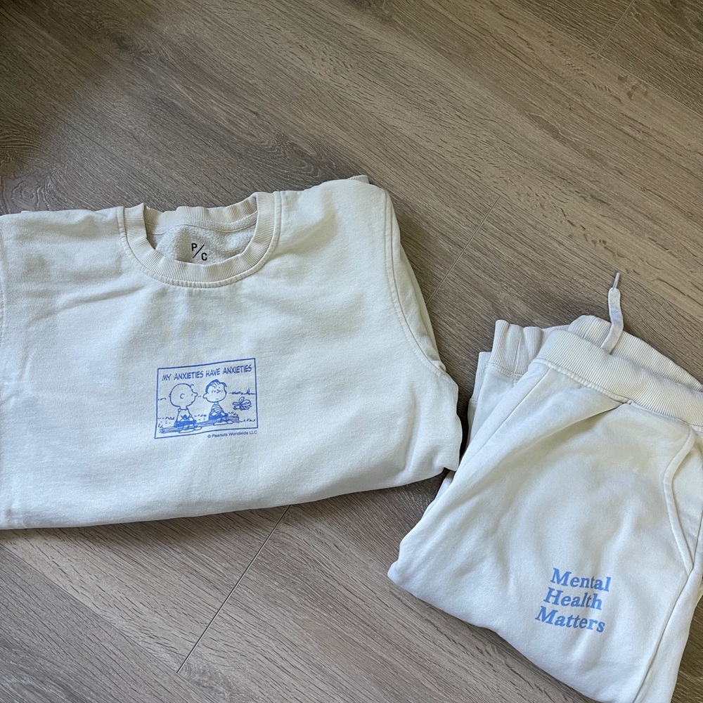 set - peace collective x peanuts sweatshirt and sweatpants